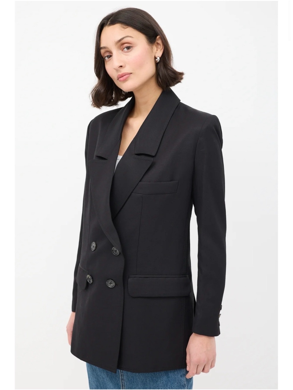 Smythe Double Breasted Oversized Boxy Blazer Jacket Small